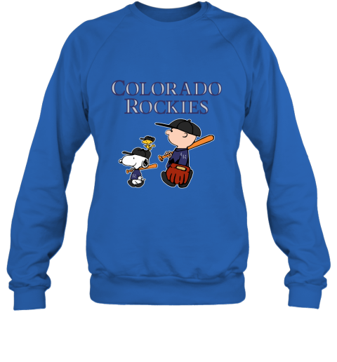 Colorado Rockies Let's Play Baseball Together Snoopy MLB Sweatshirt