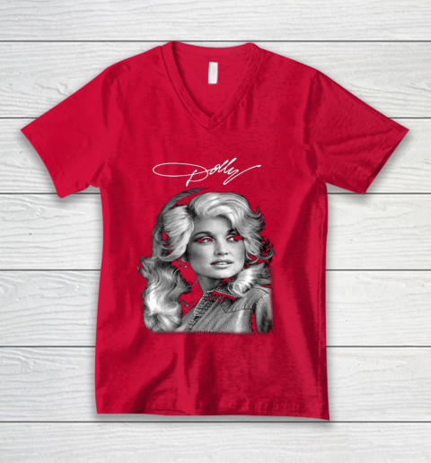 Dolly Parton Classic Vintage Signature V-Neck T-Shirt 6