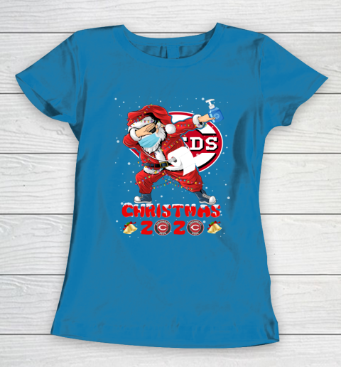 Cincinnati Reds Funny Santa Claus Dabbing Christmas 2020 MLB Women's T-Shirt 6
