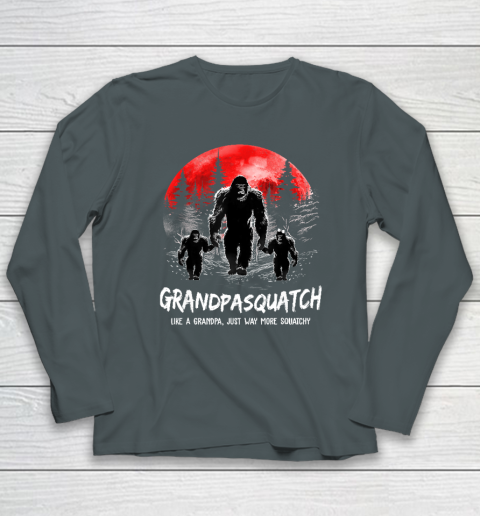 Grandpa Squatch Like A Grandpa Just Way More Squatchy Funny Long Sleeve T-Shirt 3