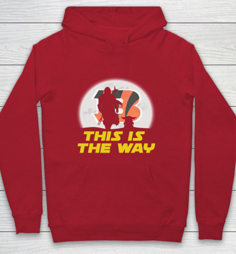 Cincinnati Bengals NFL Football Star Wars Yoda And Mandalorian This Is The Way Youth Hoodie 7