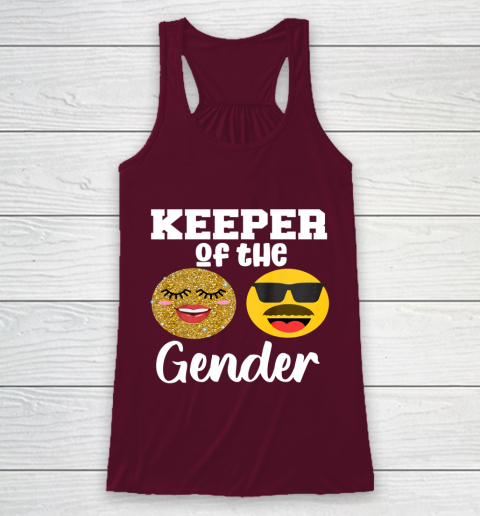 Keeper of the Gender Staches or Lashes Gender Reveal Party Racerback Tank 2