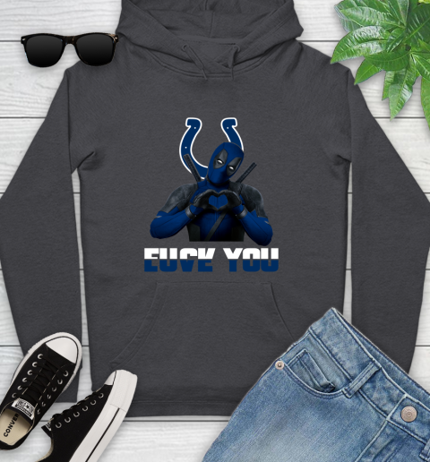NHL Indianapolis Colts Deadpool Love You Fuck You Football Sports Youth Hoodie 8