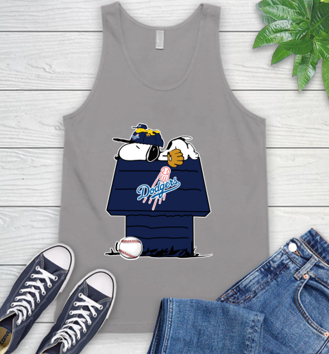 MLB Los Angeles Dodgers Snoopy Woodstock The Peanuts Movie Baseball T Shirt_000 Tank Top 4