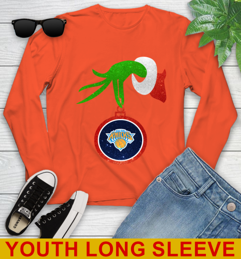 New York Knicks Grinch Merry Christmas NBA Basketball Youth Long Sleeve 4