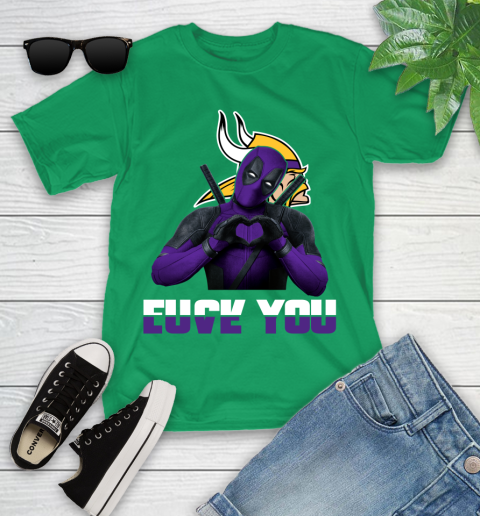 NHL Minnesota Vikings Deadpool Love You Fuck You Football Sports Youth T-Shirt 8