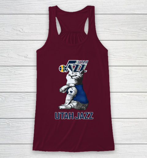 NBA Basketball My Cat Loves Utah Jazz Racerback Tank 2