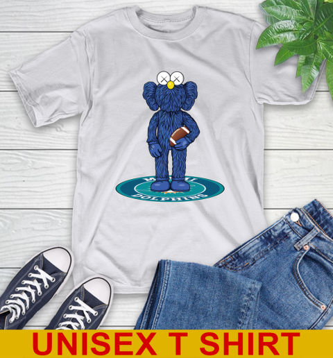 NFL Football Miami Dolphins Kaws Bff Blue Figure Shirt T-Shirt 12