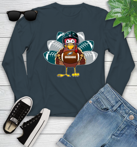 Philadelphia Eagles Turkey Thanksgiving Day Youth Long Sleeve 8