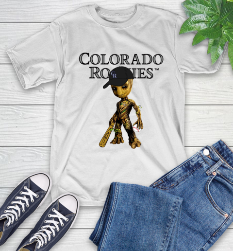 MLB Colorado Rockies Groot Guardians Of The Galaxy Baseball T-Shirt