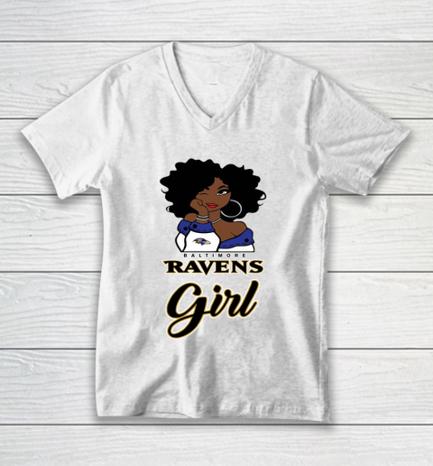 Baltimore Ravens Girl NFL V-Neck T-Shirt 2