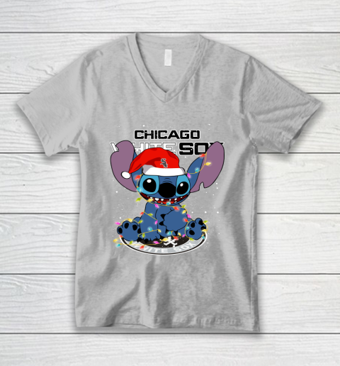 Chicago White Sox MLB noel stitch Baseball Christmas V-Neck T-Shirt 2
