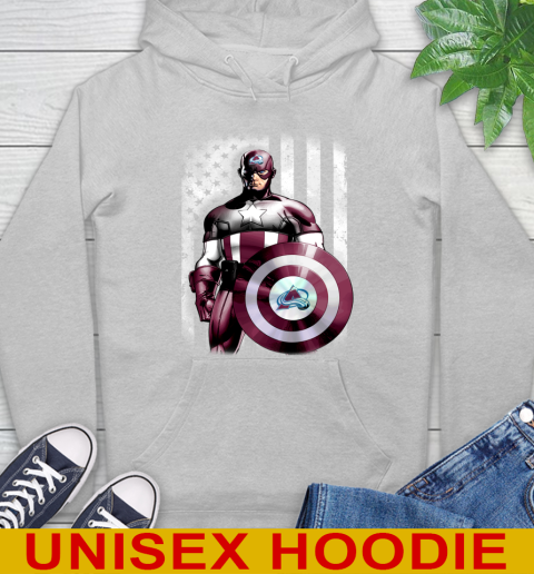 Colorado Avalanche NHL Hockey Captain America Marvel Avengers American Flag Shirt Hoodie 6