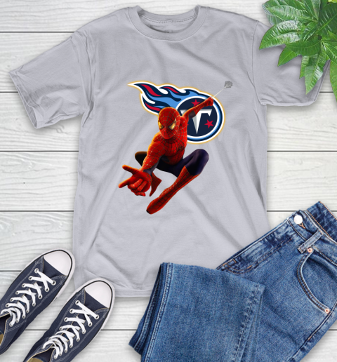 NFL Spider Man Avengers Endgame Football Tennessee Titans T-Shirt 6