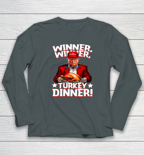 Funny Trump Winner Winner Turkey Dinner Thanksgiving Long Sleeve T-Shirt 3