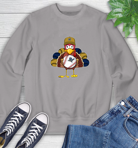 Milwaukee Brewers Turkey thanksgiving Sweatshirt 5