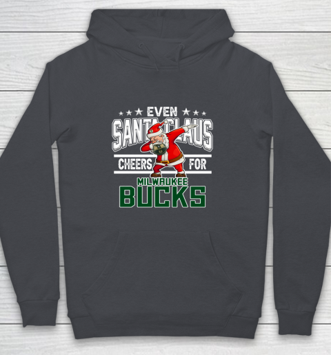 Milwaukee Bucks Even Santa Claus Cheers For Christmas NBA Youth Hoodie 5