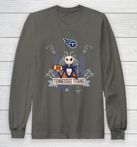 NFL Tennessee Titans Football Jack Skellington Halloween Long Sleeve T-Shirt 5
