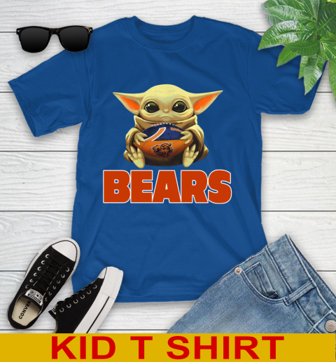 NFL Football Chicago Bears Baby Yoda Star Wars Shirt Youth T-Shirt 9