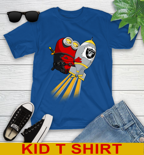 NFL Football Oakland Raiders Deadpool Minion Marvel Shirt Youth T-Shirt 10