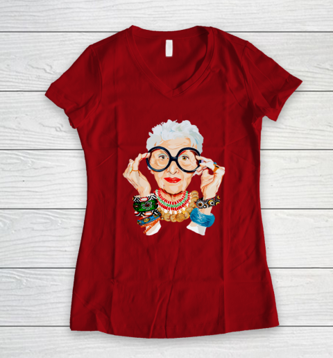 Iris Apfel Women's V-Neck T-Shirt 6