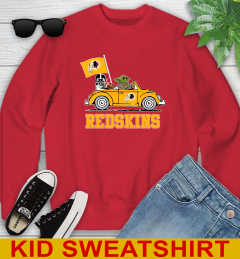 NFL Football Washington Redskins Darth Vader Baby Yoda Driving Star Wars Shirt Youth Sweatshirt 8