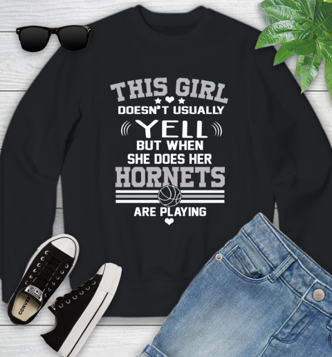 Charlotte Hornets NBA Basketball I Yell When My Team Is Playing Youth Sweatshirt