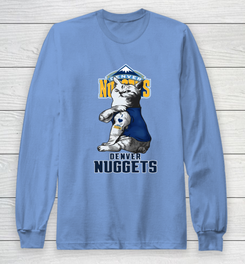 NBA Basketball My Cat Loves Denver Nuggets Long Sleeve T-Shirt 8