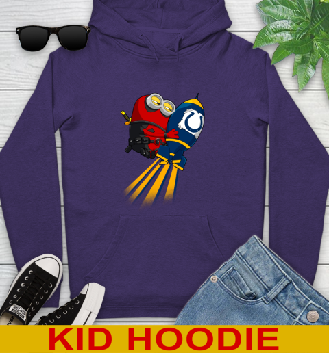 NFL Football Indianapolis Colts Deadpool Minion Marvel Shirt Youth Hoodie 5
