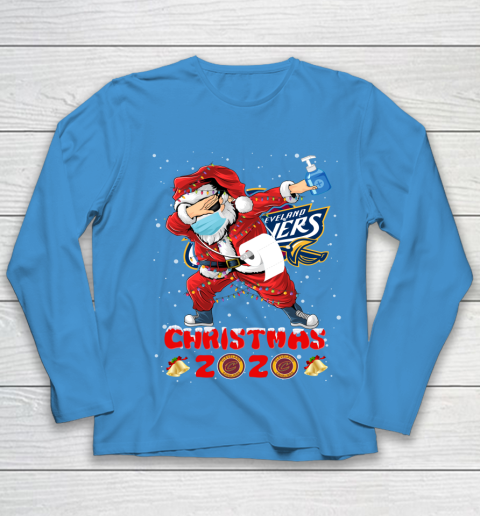 Cleveland Cavaliers Funny Santa Claus Dabbing Christmas 2020 NBA Youth Long Sleeve 5
