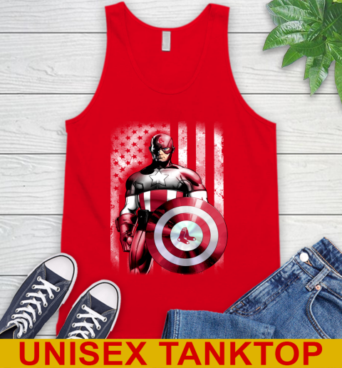 Boston Red Sox MLB Baseball Captain America Marvel Avengers American Flag Shirt Tank Top 5