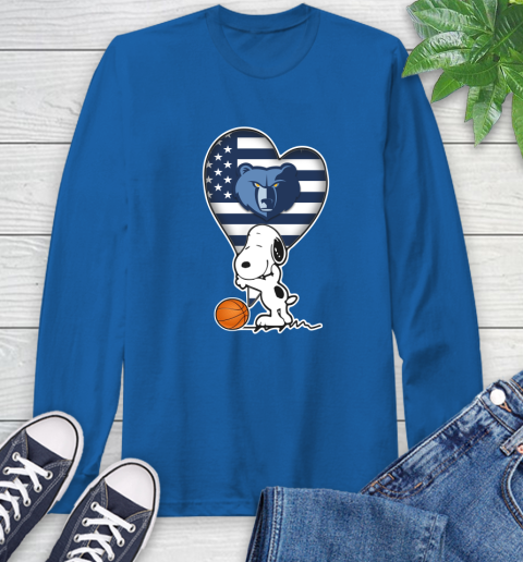 Memphis Grizzlies NBA Basketball The Peanuts Movie Adorable Snoopy Long Sleeve T-Shirt 9