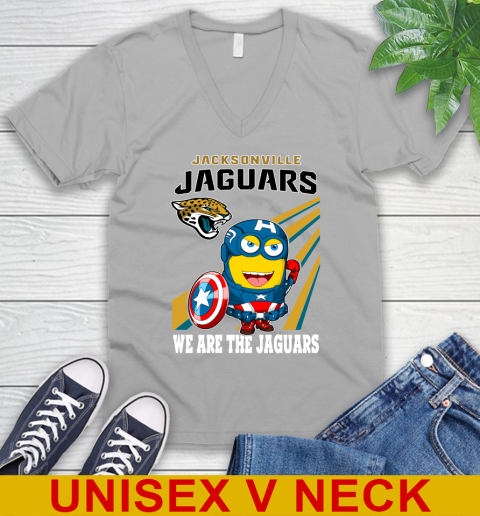 NFL Football Jacksonville Jaguars Captain America Marvel Avengers Minion Shirt V-Neck T-Shirt 3