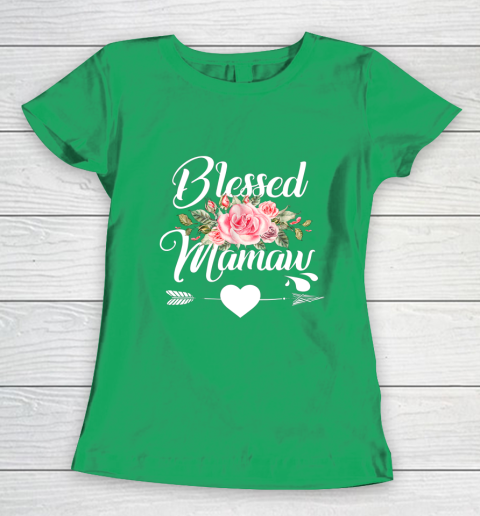 Blessed Mamaw Thanksgiving Christmas Floral Gift For Grandma Women's T-Shirt 5