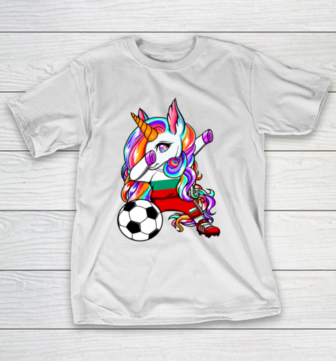 Dabbing Unicorn Bulgaria Soccer Fans Jersey Flag Football T-Shirt