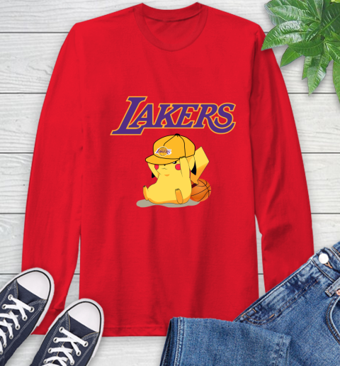NBA Pikachu Basketball Sports Los Angeles Lakers Long Sleeve T-Shirt 10