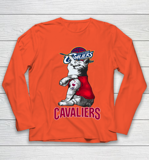 NBA Basketball My Cat Loves Cleveland Cavaliers Youth Long Sleeve 3