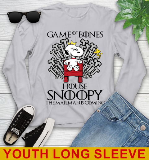 Game of bones house snoopy the mailman is coming tshirt 104