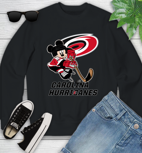 NHL Carolina Hurricanes Mickey Mouse Disney Hockey T Shirt Youth Sweatshirt 2