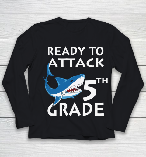 Back To School Shirt Ready to attack 5th grade 1 Youth Long Sleeve
