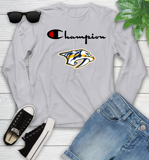 NHL Hockey Nashville Predators Champion Shirt Youth Long Sleeve 3