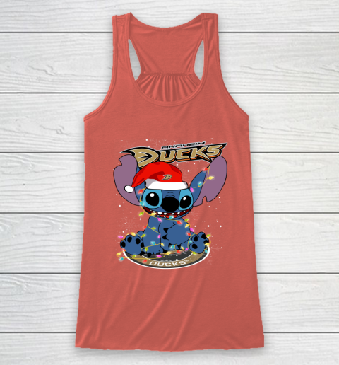 Anaheim Ducks NHL Hockey noel stitch Christmas Racerback Tank 2