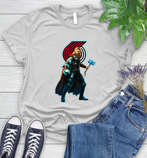 NBA Thor Avengers Endgame Basketball Portland Trail Blazers Women's T-Shirt
