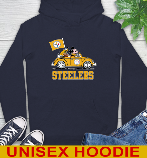 NFL Football Pittsburgh Steelers Pluto Mickey Driving Disney Shirt Hoodie 4