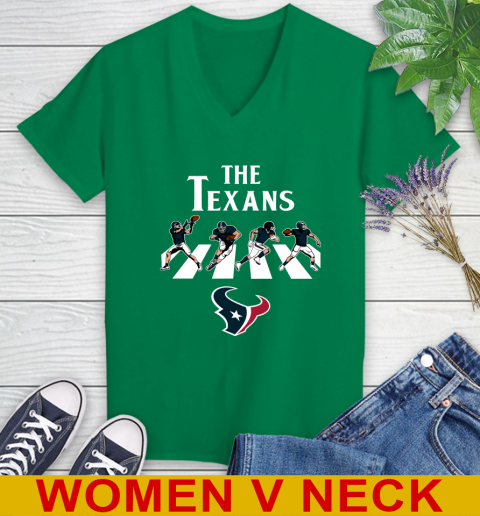 NFL Football Houston Texans The Beatles Rock Band Shirt Women's V-Neck T-Shirt 5