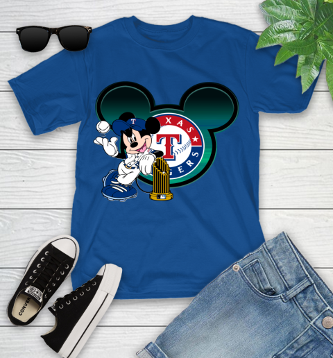 MLB Texas Rangers The Commissioner's Trophy Mickey Mouse Disney Youth T-Shirt 9