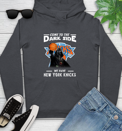 NBA Come To The Dark Side We Have New York Knicks Star Wars Darth Vader Basketball Youth Hoodie 10