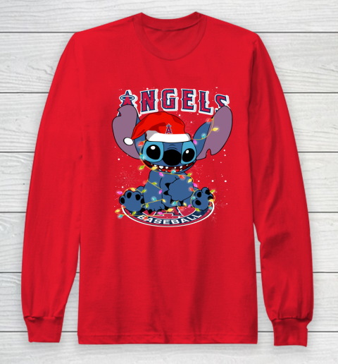 Los Angeles Angels MLB noel stitch Baseball Christmas Long Sleeve T-Shirt 7