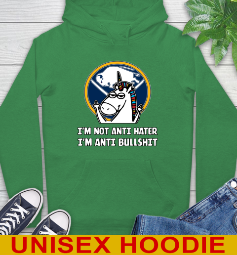 Buffalo Sabres NHL Hockey Unicorn I'm Not Anti Hater I'm Anti Bullshit Hoodie 8