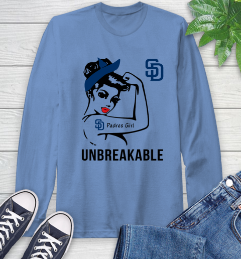 MLB San Diego Padres Girl Unbreakable Baseball Sports Long Sleeve T-Shirt 10
